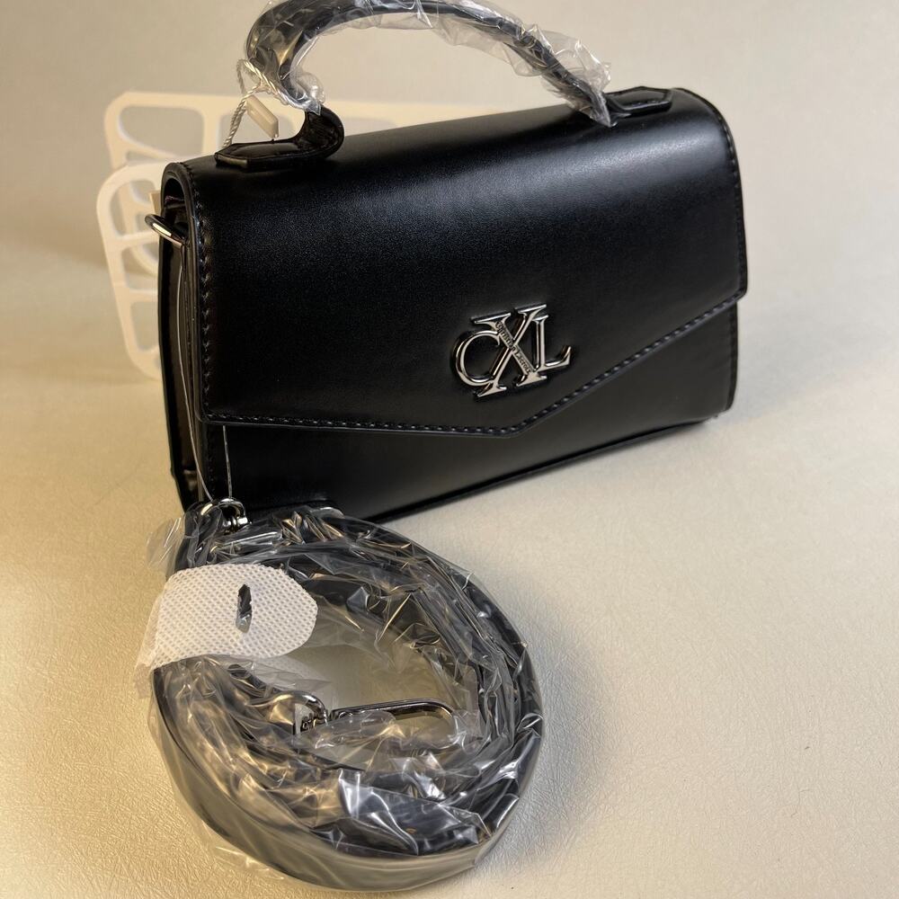 CXL Christian Lacroix Laine Matte Patent Crossbody Bag Black NWT